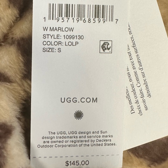 UGG Women’s Marlow Ultra Lux Robe Leopard Bath Lounge Wear Double Face Knit NEW - Picture 3 of 4
